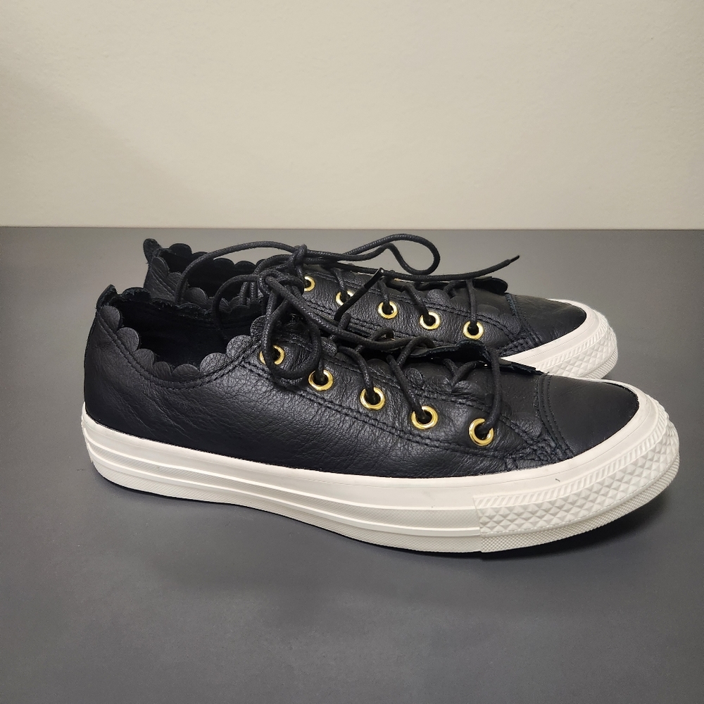 Converse CTAS OX Frilly Thrills Sneakers Black Sz 6.5 - Picture 5 of 11